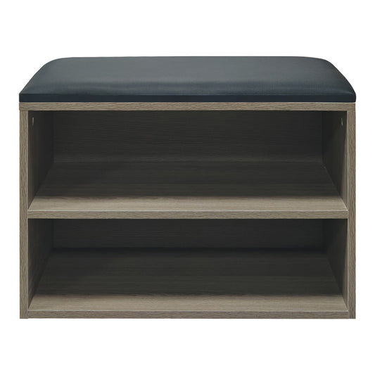 Παπουτσοθήκη-Σκαμπό Kiana 4 Ζεύγων με Μαξιλάρι σε Γκρι-Oak Απόχρωση 60x32x44