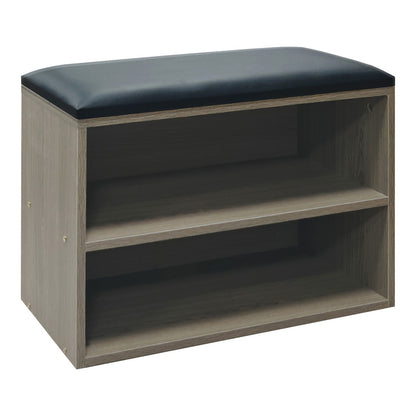 Παπουτσοθήκη-Σκαμπό Kiana 4 Ζεύγων με Μαξιλάρι σε Γκρι-Oak Απόχρωση 60x32x44