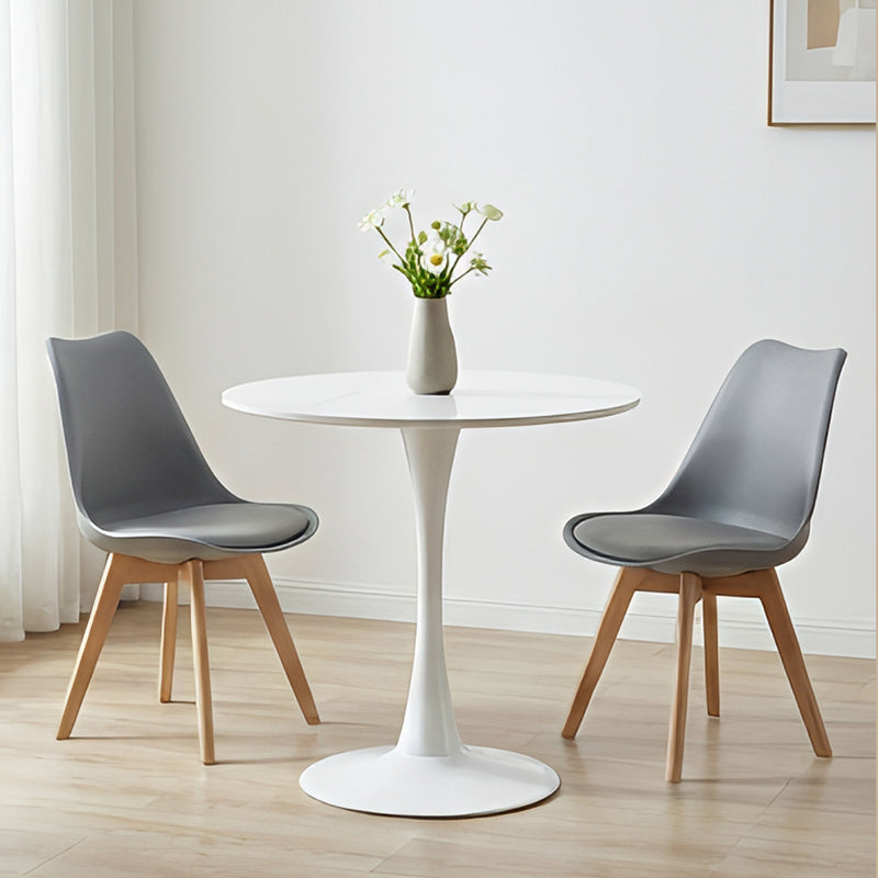 Τραπέζι Balou I Sintered Stone-MDF σε Λευκό Μαρμάρου Φ70x74