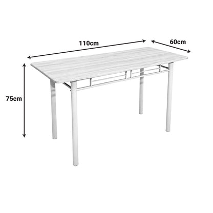 Τραπεζαρία Roza Σετ 5 Τμχ MDF Sonoma με Μεταλλικό Μαύρο Πόδι 110x60x75