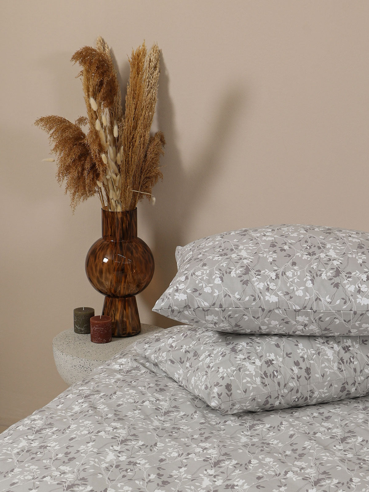 Μαξιλαροθήκη Menta Εμπριμέ 320 Grey 50x70εκ