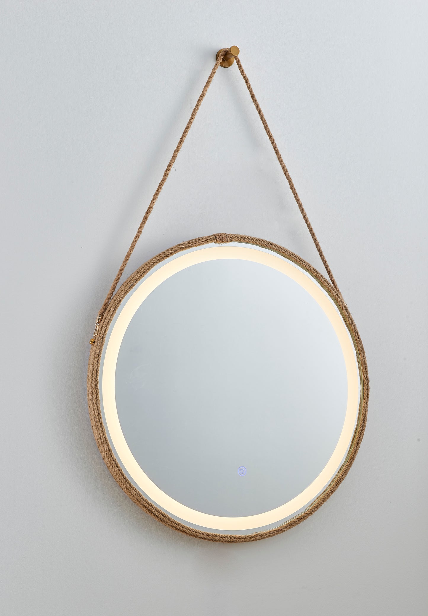 MIC-12 ΚΑΘΡΕΠΤΗΣ ΣΤΡΟΓΓΥΛΟΣ ΜΕ ΣΧΟΙΝΙ LED ΦΩΤΙΣΜΟΣ TOUCH Φ60εκ