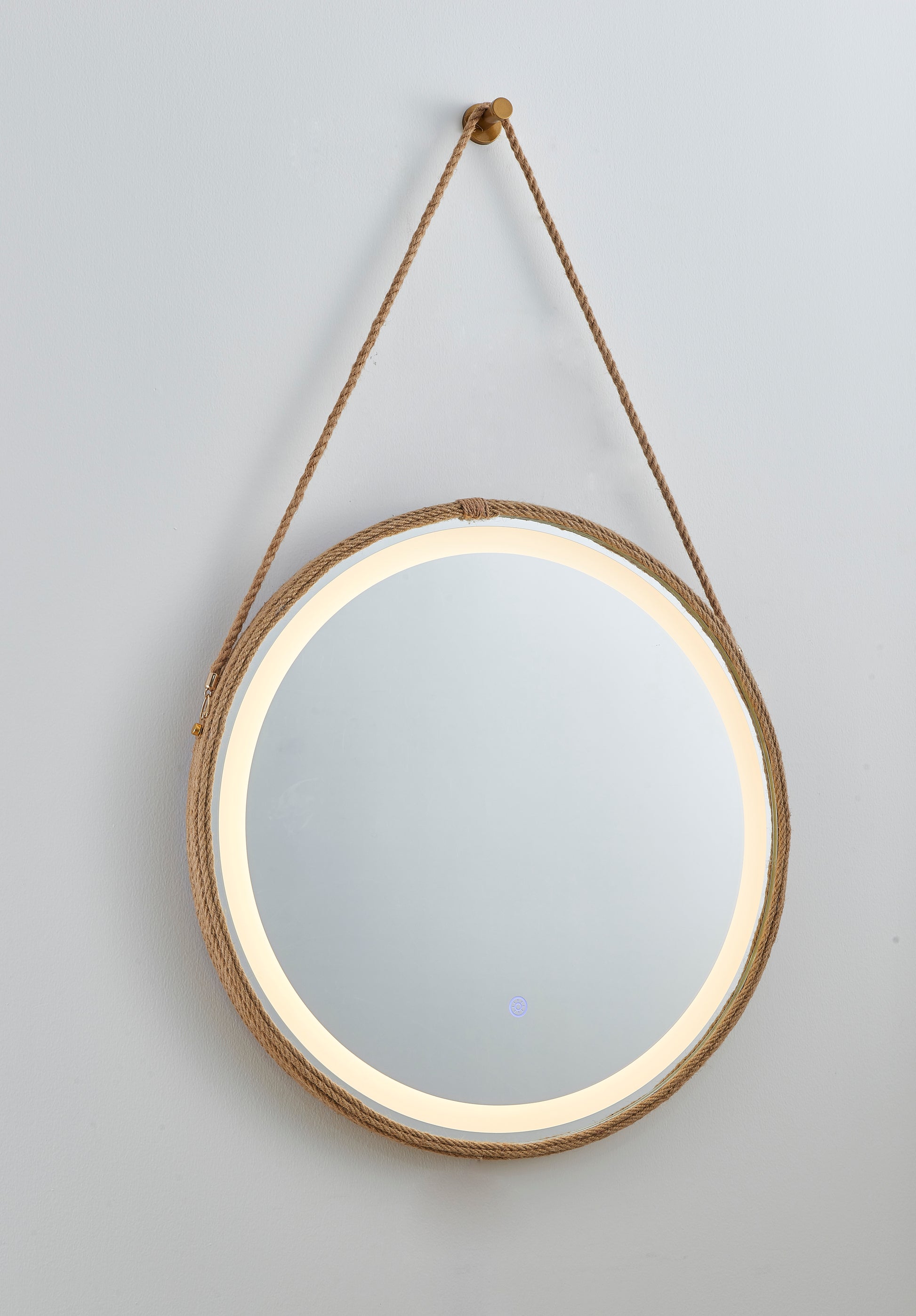 MIC-12 ΚΑΘΡΕΠΤΗΣ ΣΤΡΟΓΓΥΛΟΣ ΜΕ ΣΧΟΙΝΙ LED ΦΩΤΙΣΜΟΣ TOUCH Φ60εκ