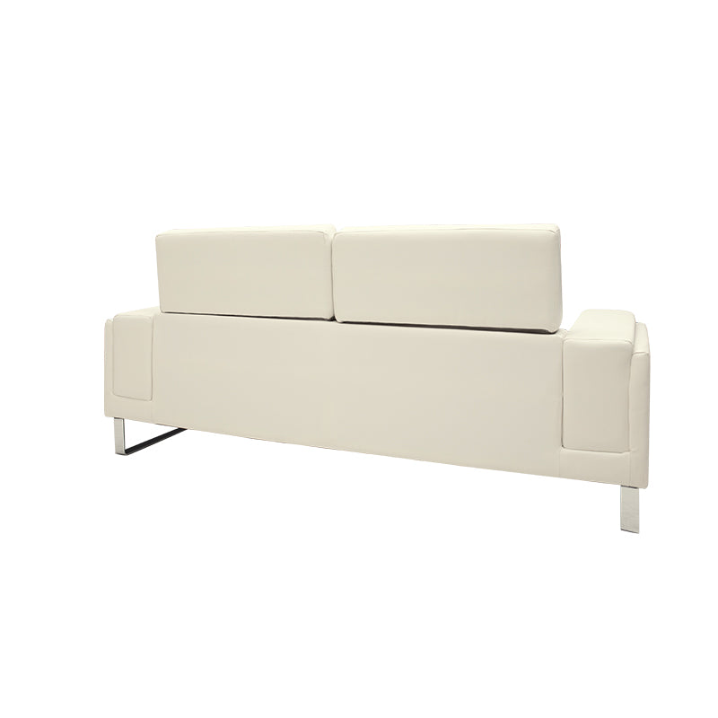 Καναπές Shea 3θέσιος PU Ivory-Inox 198x80x87