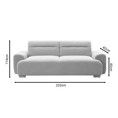 Καναπές-Κρεβάτι Τριθέσιος Harmonious Μπουκλέ Ροζ 223X42X114