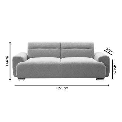 Καναπές Τριθέσιος Harmonious Μπουκλέ Μπεζ 223x42x114
