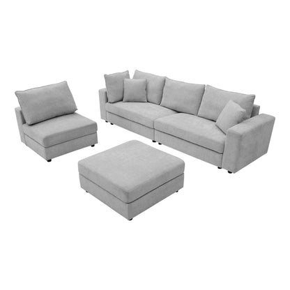 Πολυμορφικός Καναπές Navaro Ύφασμα Γκρι 281x256x85