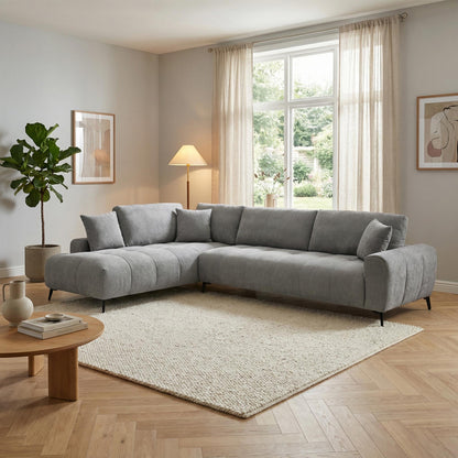 Veneto Corner Sofa Right Corner Grey Fabric 298x208x85