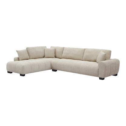 Corner Sofa Vaneto Right Corner Beige Fabric 298x208x85