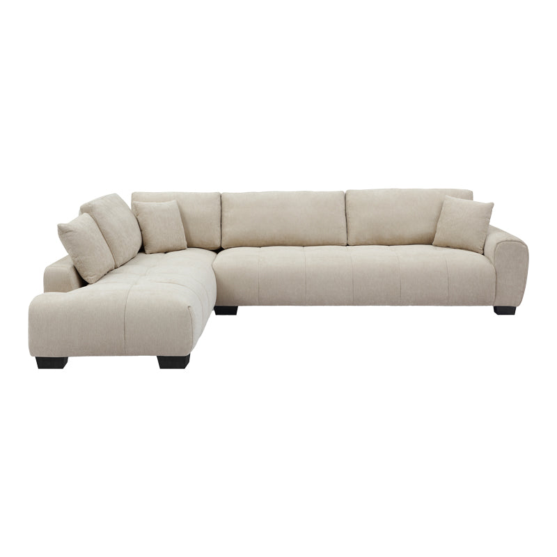 Corner Sofa Vaneto Right Corner Beige Fabric 298x208x85