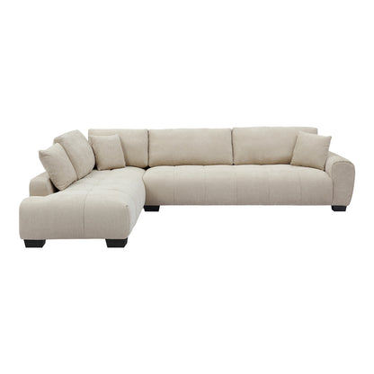 Corner Sofa Vaneto Right Corner Beige Fabric 298x208x85