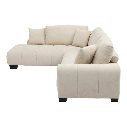 Corner Sofa Vaneto Right Corner Beige Fabric 298x208x85