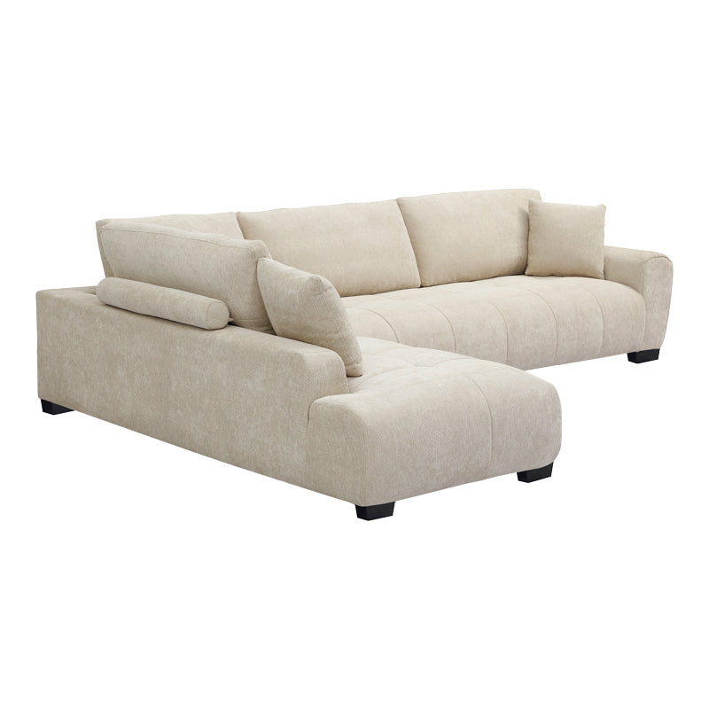 Corner Sofa Vaneto Right Corner Beige Fabric 298x208x85