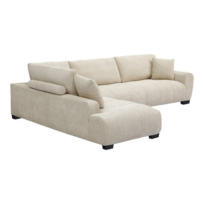 Corner Sofa Vaneto Right Corner Beige Fabric 298x208x85