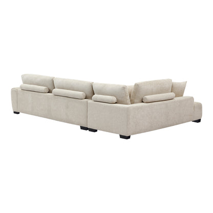 Corner Sofa Vaneto Right Corner Beige Fabric 298x208x85