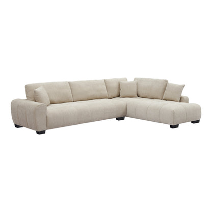 Corner Sofa Vaneto Left Corner Beige Fabric 298x208x85