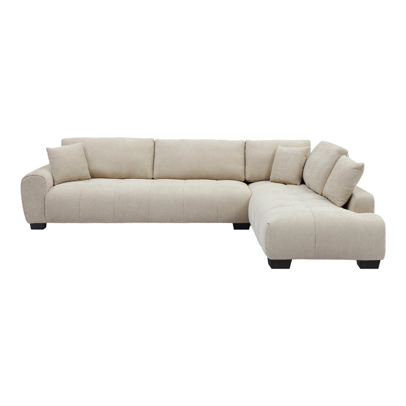 Corner Sofa Vaneto Left Corner Beige Fabric 298x208x85
