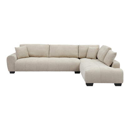 Corner Sofa Vaneto Left Corner Beige Fabric 298x208x85