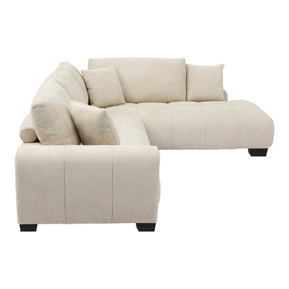 Corner Sofa Vaneto Left Corner Beige Fabric 298x208x85