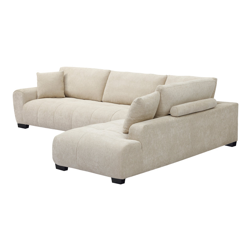 Corner Sofa Vaneto Left Corner Beige Fabric 298x208x85
