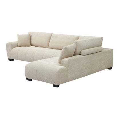 Corner Sofa Vaneto Left Corner Beige Fabric 298x208x85