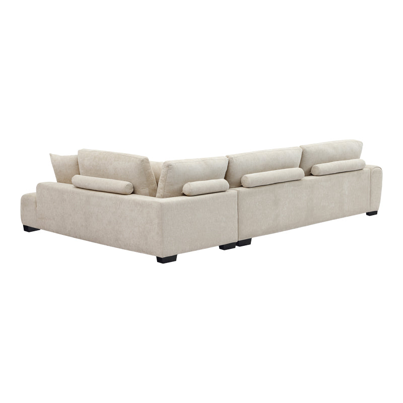 Corner Sofa Vaneto Left Corner Beige Fabric 298x208x85