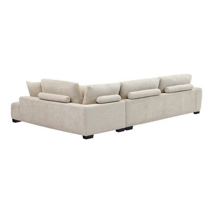 Corner Sofa Vaneto Left Corner Beige Fabric 298x208x85
