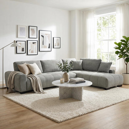 Vaneto Corner Sofa Left Corner Grey Fabric 298x208x85