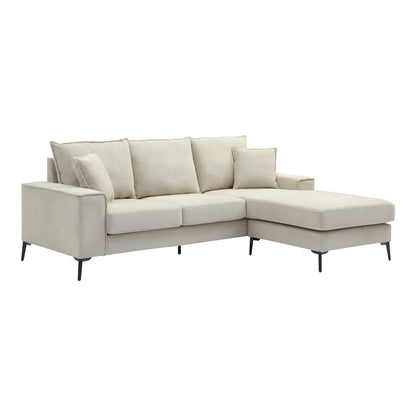 Corner Sofa Ravelma Reversible Beige Fabric 241x168x87