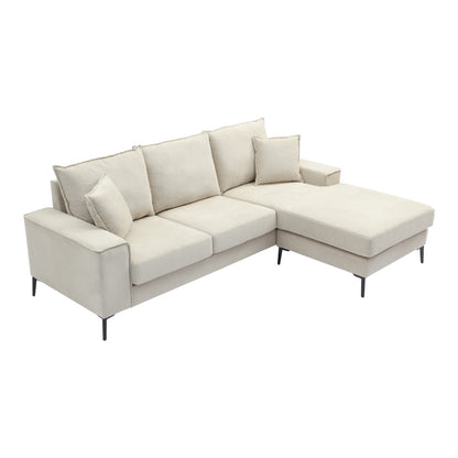 Corner Sofa Ravelma Reversible Beige Fabric 241x168x87