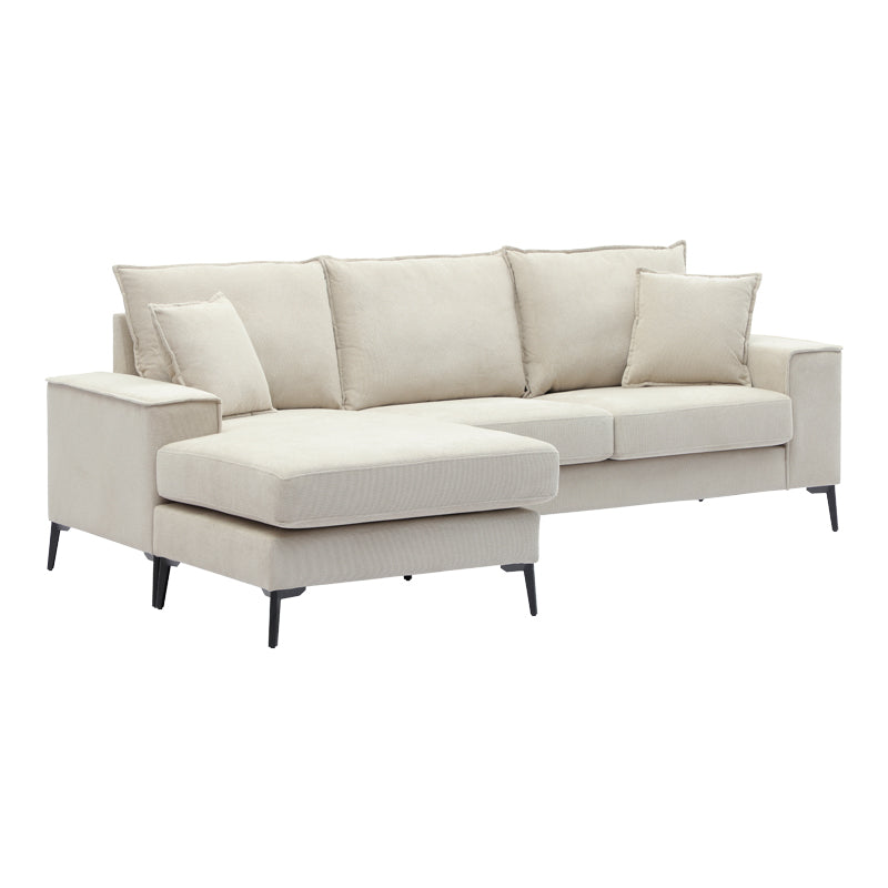 Corner Sofa Ravelma Reversible Beige Fabric 241x168x87