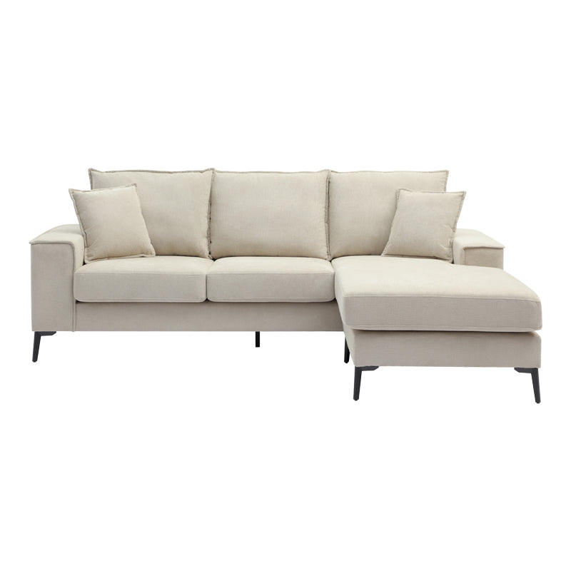 Corner Sofa Ravelma Reversible Beige Fabric 241x168x87
