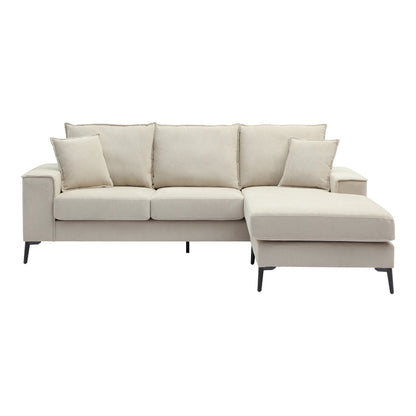 Corner Sofa Ravelma Reversible Beige Fabric 241x168x87