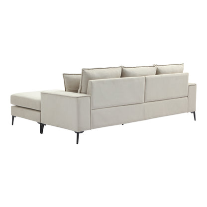 Corner Sofa Ravelma Reversible Beige Fabric 241x168x87