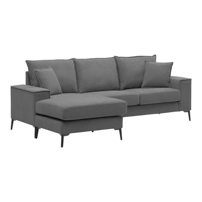 Ravelma Reversible Corner Sofa Anthracite Fabric 241x168x87