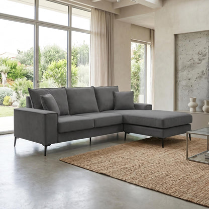Ravelma Reversible Corner Sofa Anthracite Fabric 241x168x87