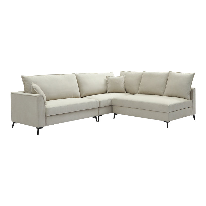 Corner Sofa Almy Reversible Beige Fabric 271x219x91