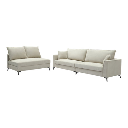 Corner Sofa Almy Reversible Beige Fabric 271x219x91