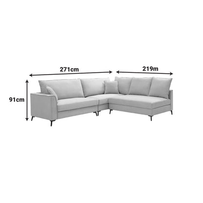 Corner Sofa Almy Reversible Beige Fabric 271x219x91