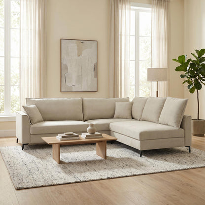 Corner Sofa Almy Reversible Beige Fabric 271x219x91