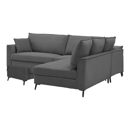 Almy Reversible Corner Sofa Anthracite Fabric 271x219x91