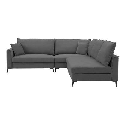 Almy Reversible Corner Sofa Anthracite Fabric 271x219x91