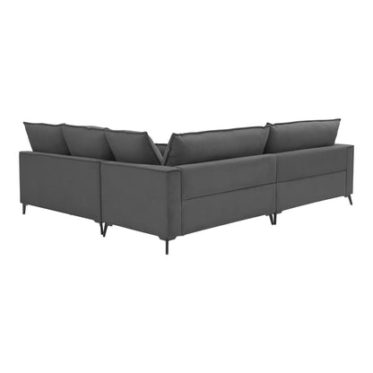 Almy Reversible Corner Sofa Anthracite Fabric 271x219x91
