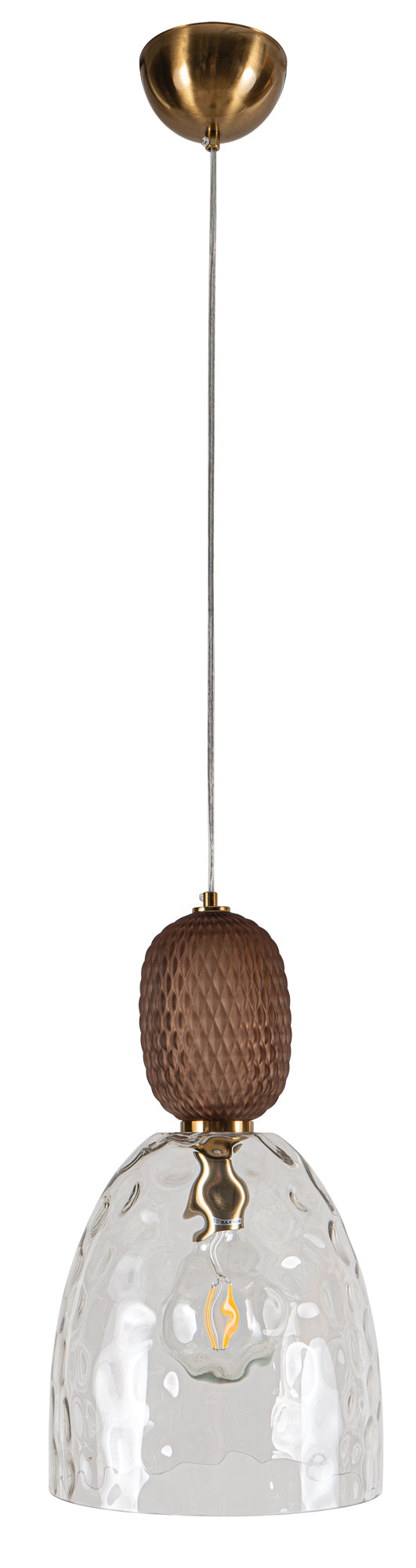 PDC 1281 BW 1/Φ ΣΦΥΡΙΛΑΤΟ ΓΥΑΛΙ ΜΕ ΔΙΑΚΟΣΜΗΤΙΚΟ ΚΑΦΕ ΓΥΑΛΙ 1xE27 Φ25x(45-120)