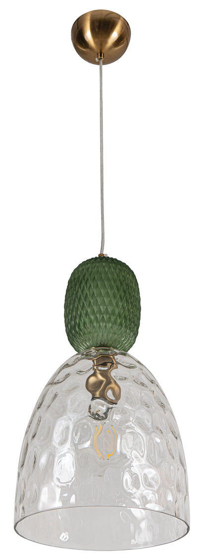 PDC 1281 GN 1/Φ ΣΦΥΡΙΛΑΤΟ ΔΙΑΦΑΝΟ ΜΕ ΔΙΑΚΟΣΜΗΤΙΚΟ ΠΡΑΣΙΝΟ ΓΥΑΛΙ 1xE27 Φ25x(45-120)