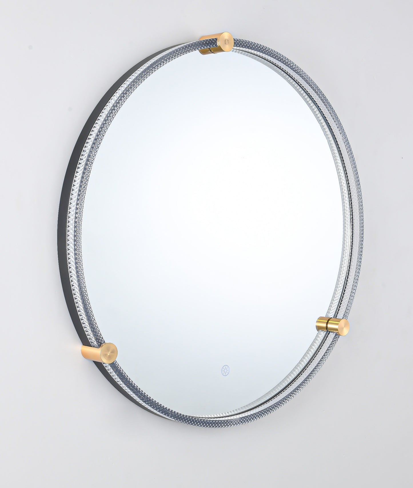 MIC-04 ΚΑΘΡΕΠΤΗΣ ΑΒ ΣΤΡΟΓΓΥΛΟΣ ΟΞΥΝΤΕ ΠΙΑΣΤΡΑΚΙΑ ΔΙΑΚΟΣΜΗΤΙΚΑ LED ΦΩΤΙΣΜΟΣ TOUCH Φ60εκ