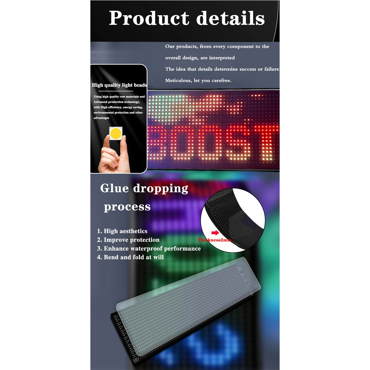MATRIX GLB-106-0003 Εύκαμπτη Κυλιόμενη Ψηφιακή Επιγραφή P6 96x16 Pixel LED 10W DC 5V 2A με USB 2.0 Αδιάβροχο IP65 Πολύχρωμο RGB - Bluetooth Control μέσω iPIXEL APP - Μ59.5 x Π0.2 x Υ12