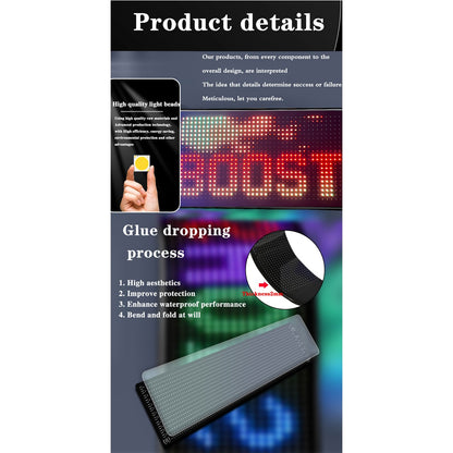MATRIX GLB-106-0003 Εύκαμπτη Κυλιόμενη Ψηφιακή Επιγραφή P6 96x16 Pixel LED 10W DC 5V 2A με USB 2.0 Αδιάβροχο IP65 Πολύχρωμο RGB - Bluetooth Control μέσω iPIXEL APP - Μ59.5 x Π0.2 x Υ12