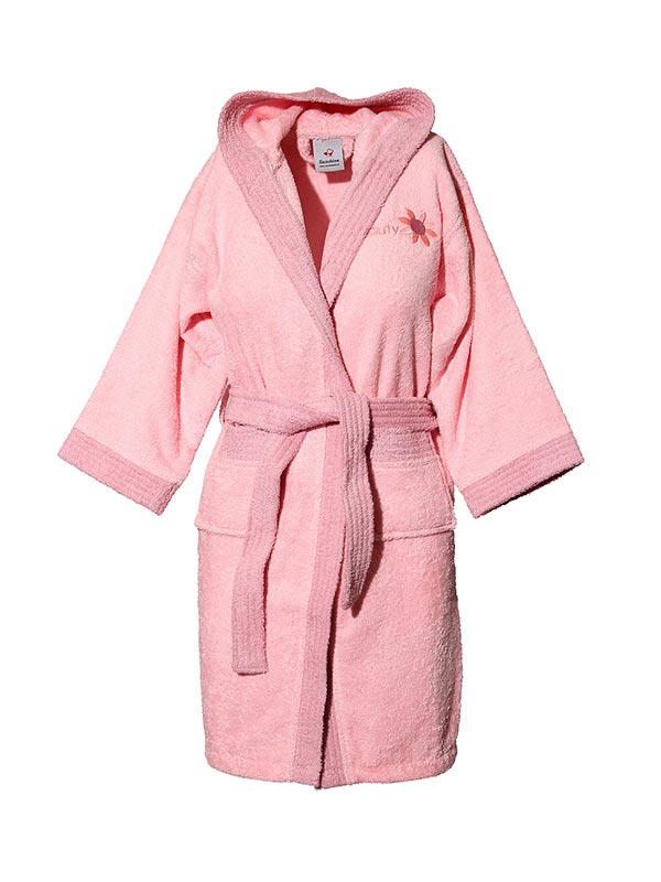 Μπουρνούζι Παιδικό με Κουκούλα Pink Ηλικία 12-14