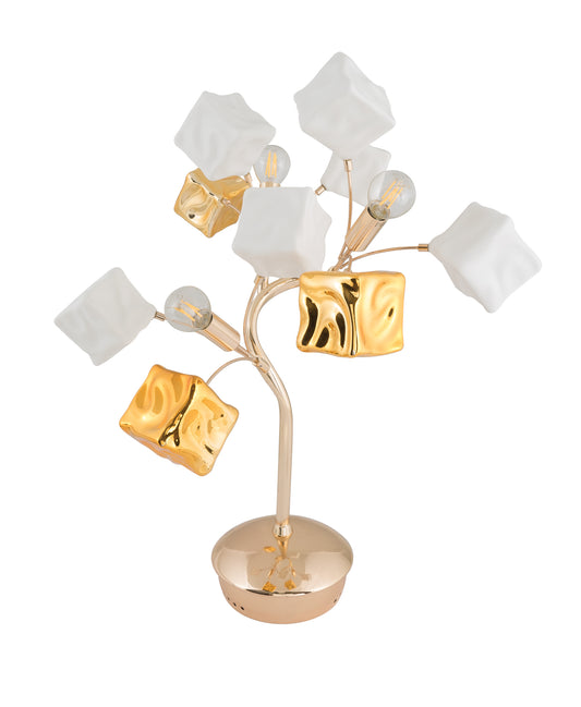 TLC 781-3 ΕΠΙΤΡΑΠΕΖΙΑ ΛΑΜΠΑ 3/Φ ΚΥΒΑΚΙΑ ΧΡΥΣΑ ΚΑΙ ΛΕΥΚΑ 3xΕ14 Φ25x63